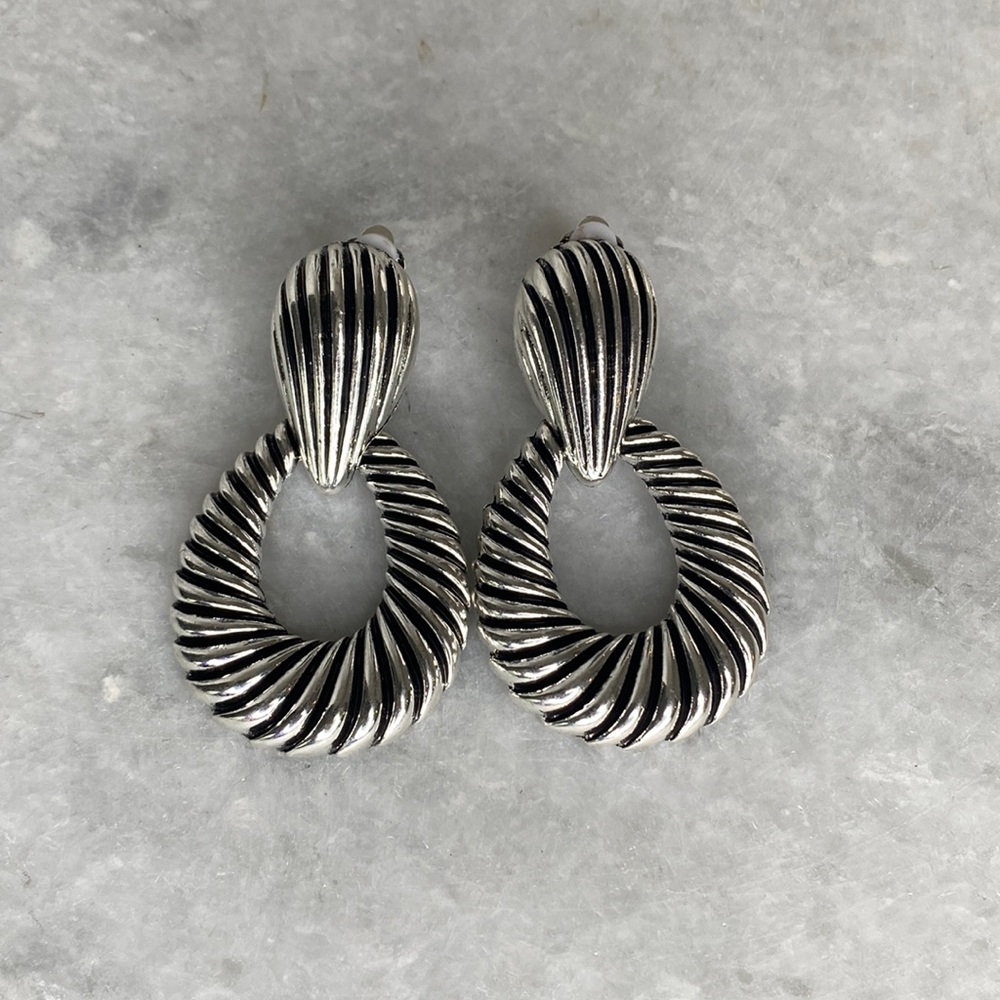 Silver clip on earrings